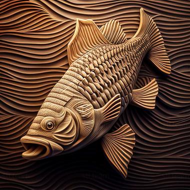 3D model Striped barbus fish (STL)